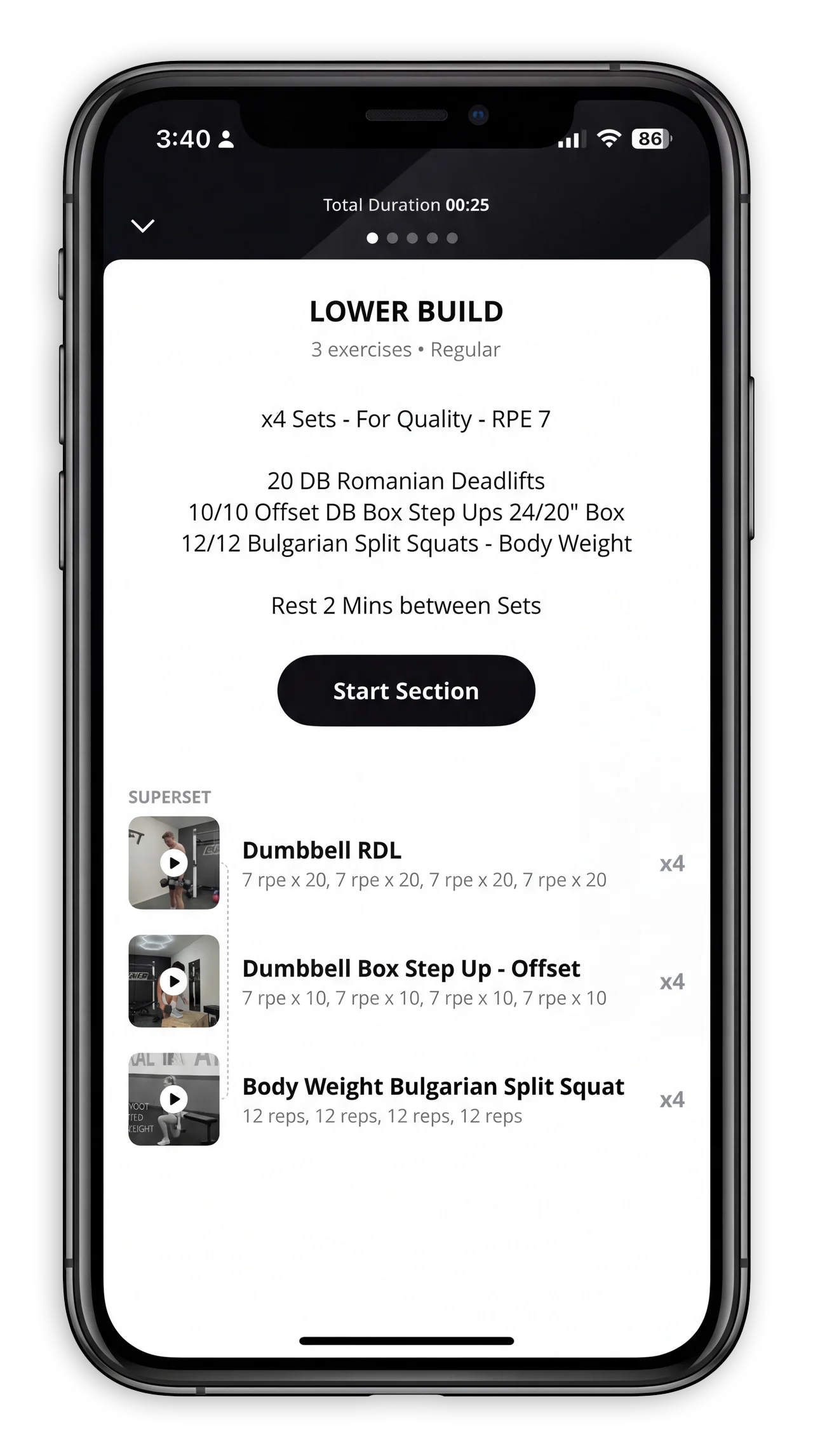 STRENGTH app on mobile