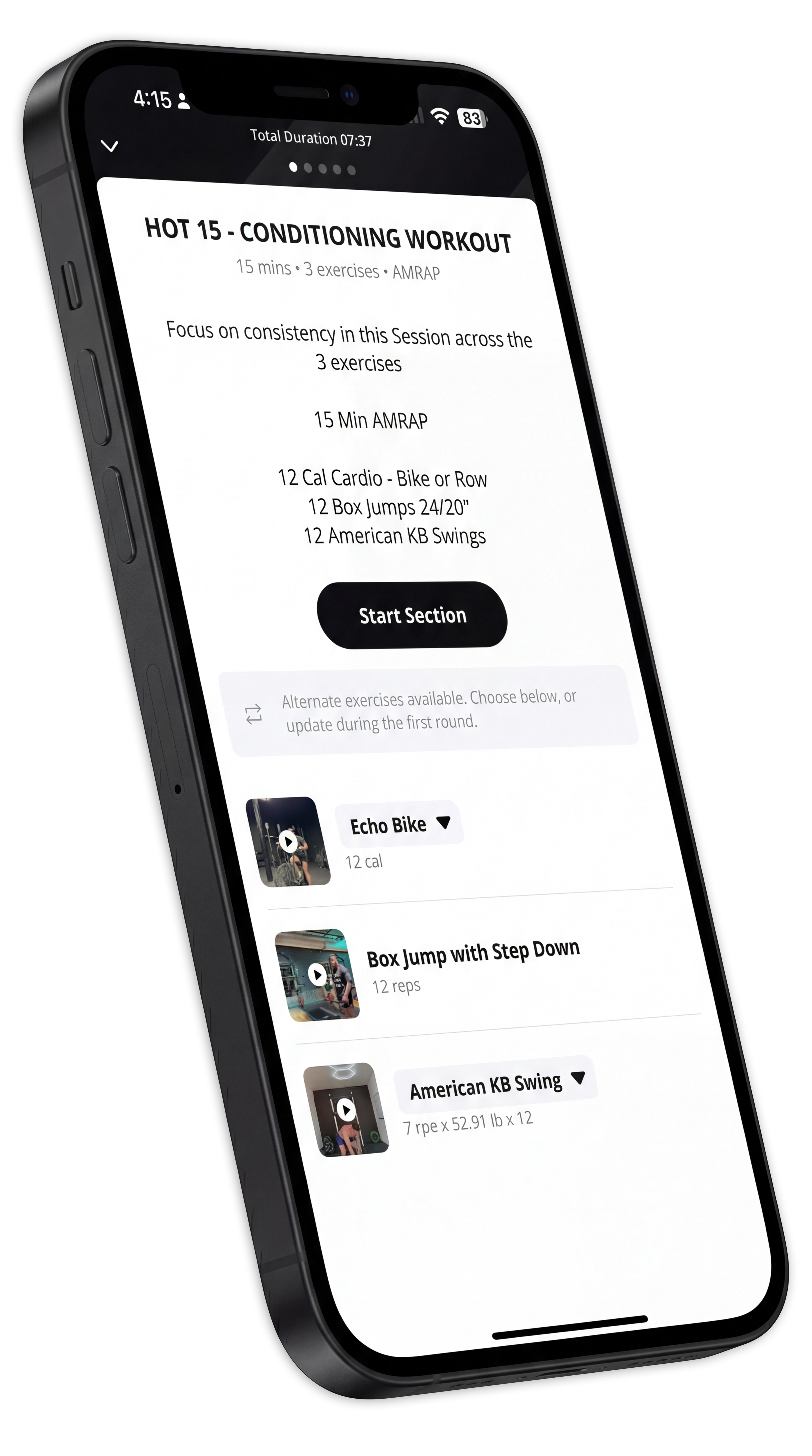STRENGTH app on mobile